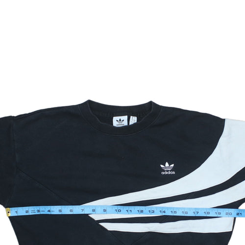 Adidas Womens Black & White Crew Neck Pullover Sweatshirt UK 10