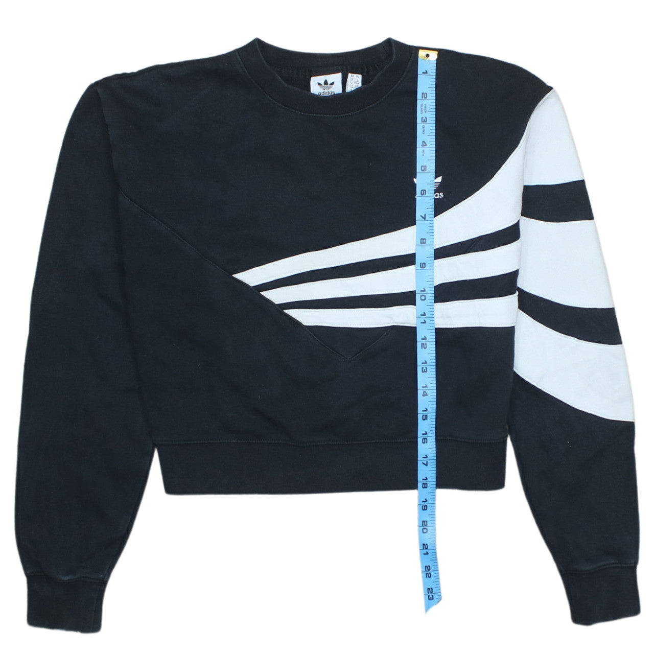 Adidas Womens Black & White Crew Neck Pullover Sweatshirt UK 10