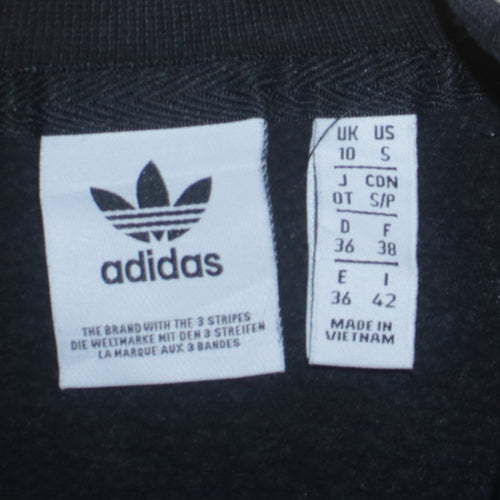 Adidas Womens Black & White Crew Neck Pullover Sweatshirt UK 10