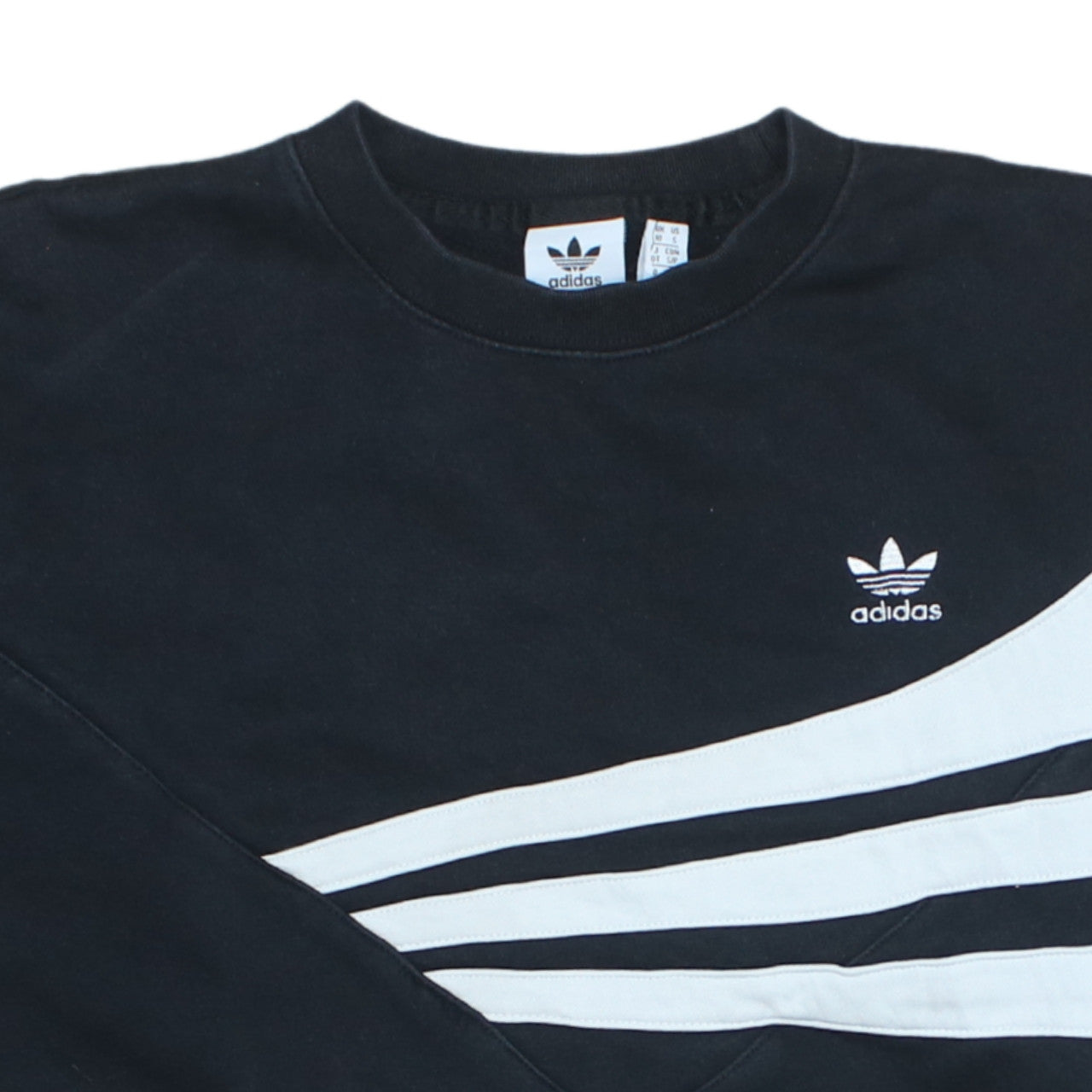 Adidas Womens Black & White Crew Neck Pullover Sweatshirt UK 10