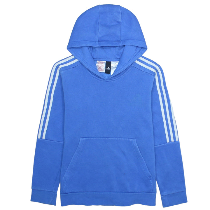 Adidas Boys Blue Pullover Hoodie 13-14 Years Hooded Fleece Sweatshirt