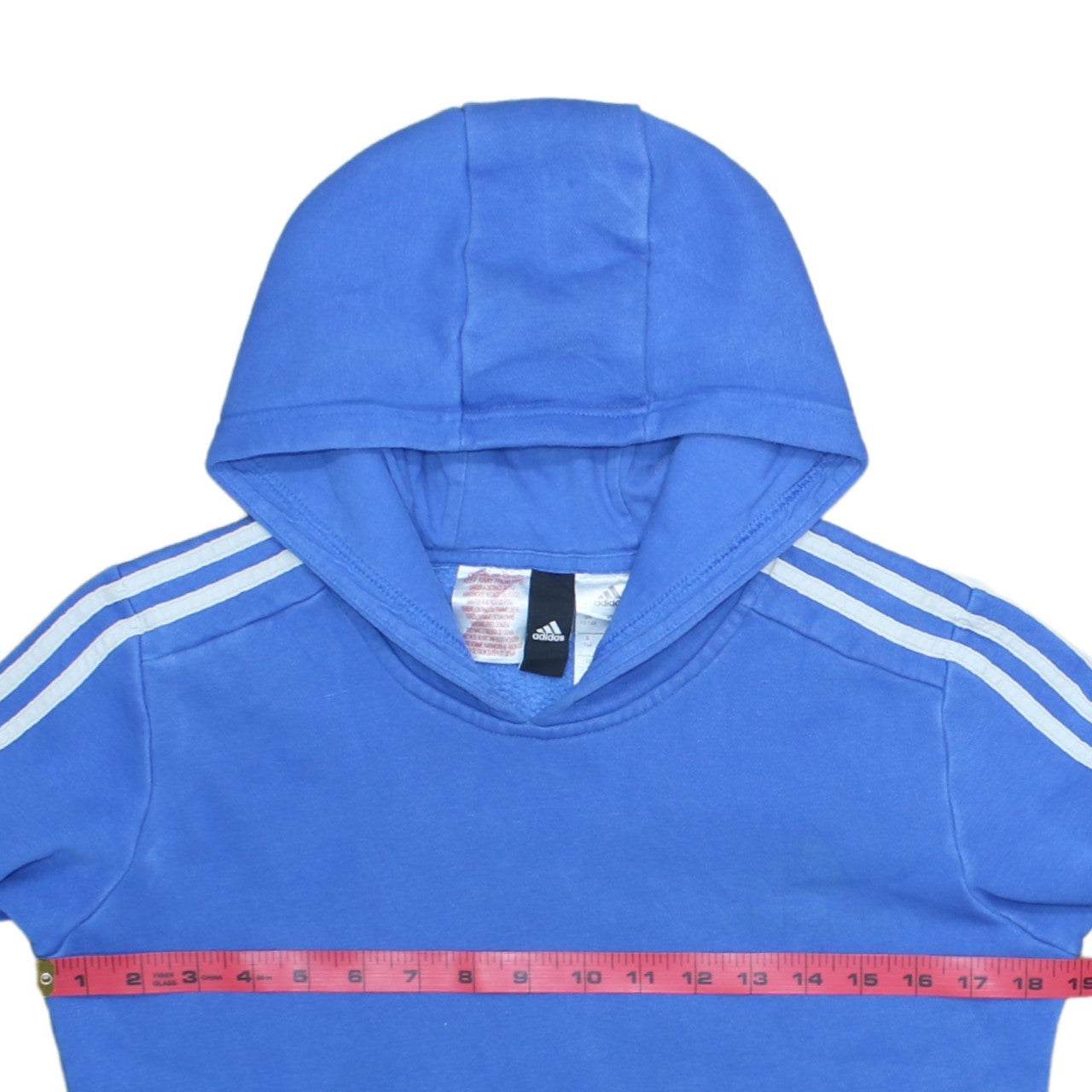 Adidas Boys Blue Pullover Hoodie 13-14 Years Hooded Fleece Sweatshirt