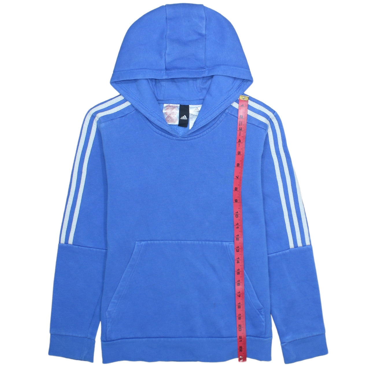 Adidas Boys Blue Pullover Hoodie 13-14 Years Hooded Fleece Sweatshirt