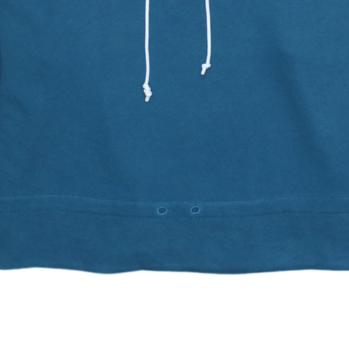 Adidas Women Blue Crop Full Zip Hoodie UK 10 Cotton Blend Sportswear
