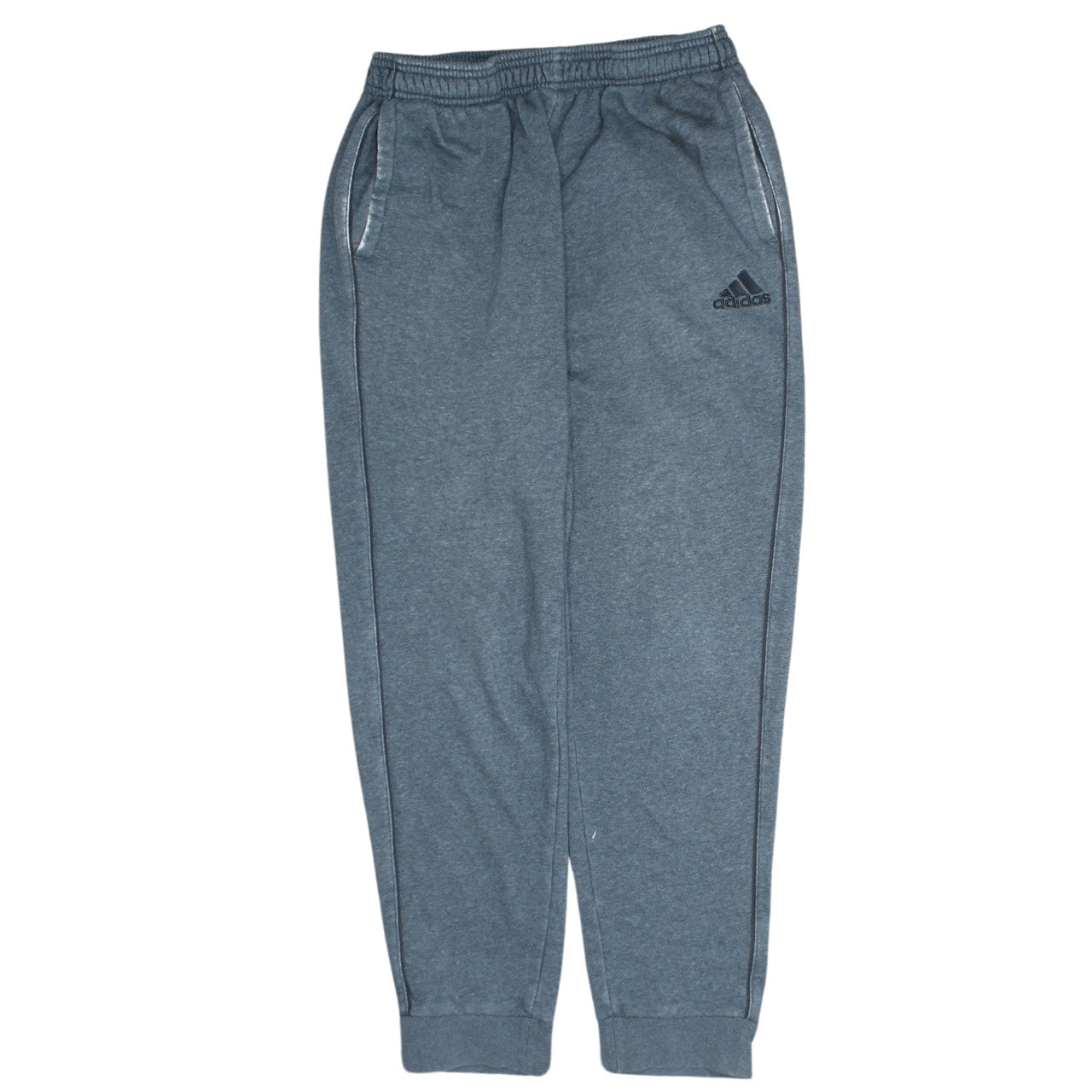 Adidas Men Grey Jogger Sweatpants L Tapered Cotton Blend