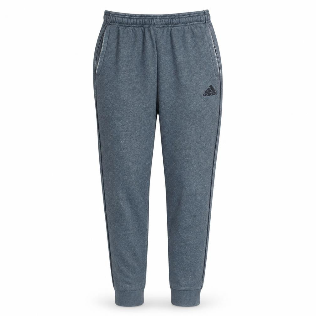 Front view of Adidas Men Grey Jogger Sweatpants L Tapered Cotton Blend