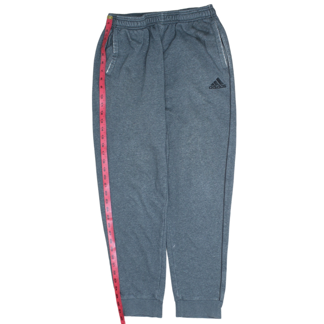 Adidas Men Grey Jogger Sweatpants L Tapered Cotton Blend