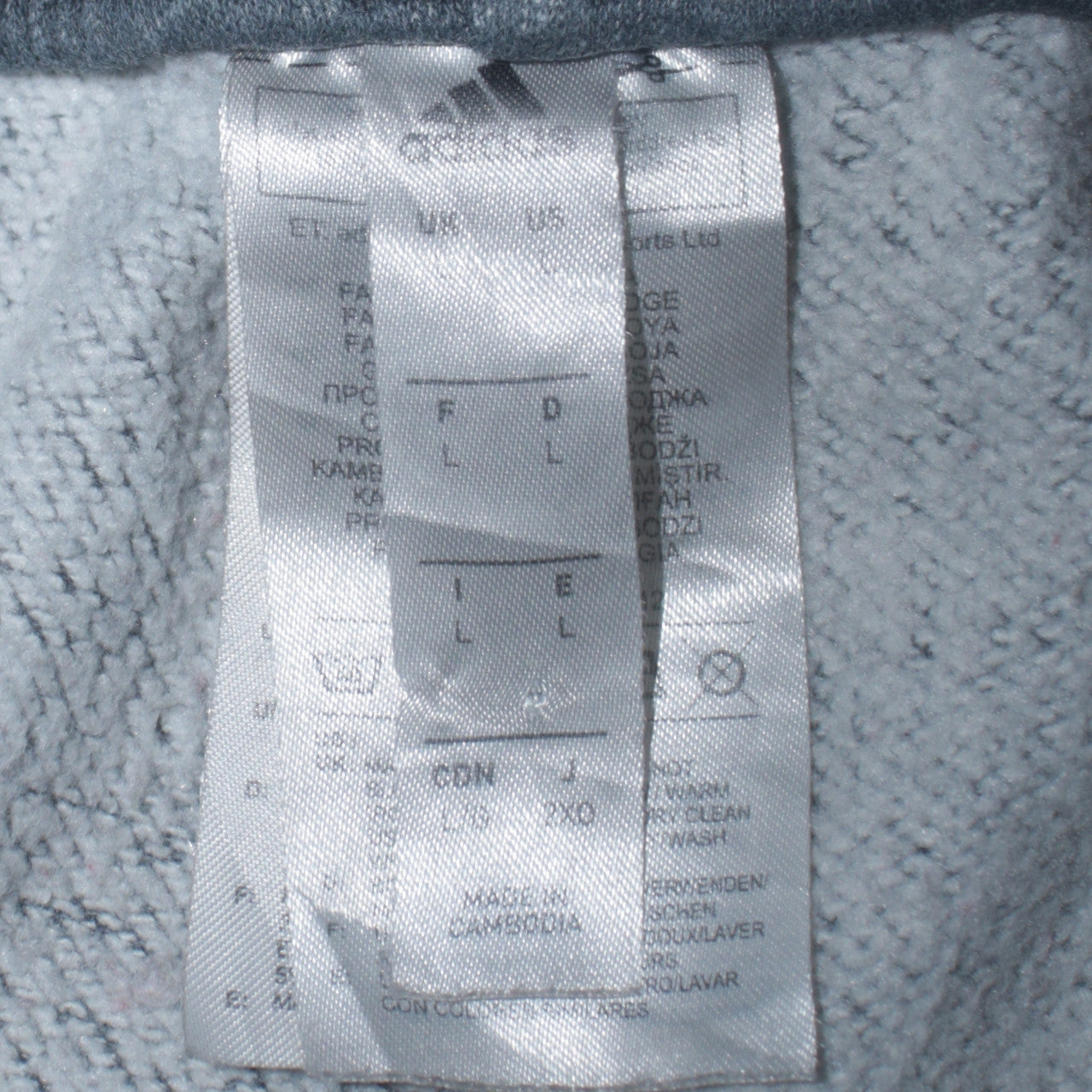 Adidas Men Grey Jogger Sweatpants L Tapered Cotton Blend