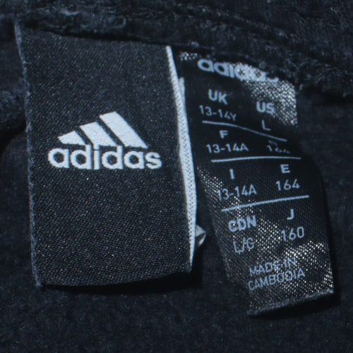 Adidas Boys Black Jogger Sweatpants 13-14 Years Cotton Blend Sportswear