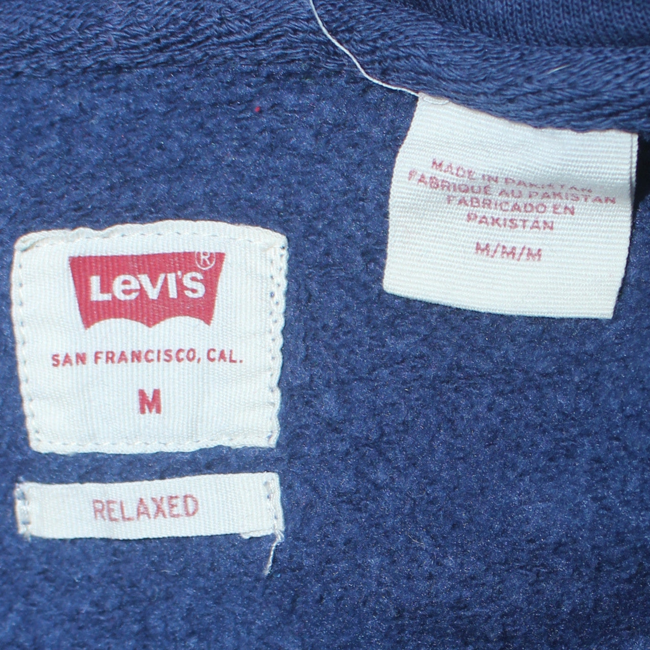 Levi's Men's Blue Full Zip Relaxed Fit Hoodie Size M