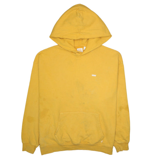 Levi's Men's Yellow Pullover Hoodie L Classic Fleece Sweatshirt