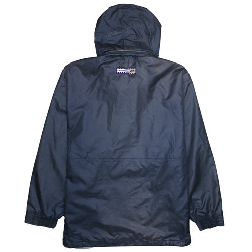 Reebok Men's Blue Orange Hooded Anorak Jacket L Retro 90s Sports Style