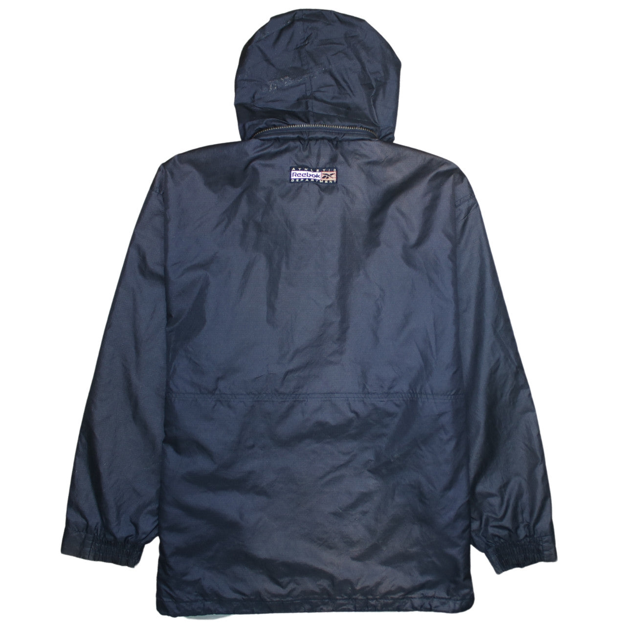Reebok Men's Blue Orange Hooded Anorak Jacket L Retro 90s Sports Style