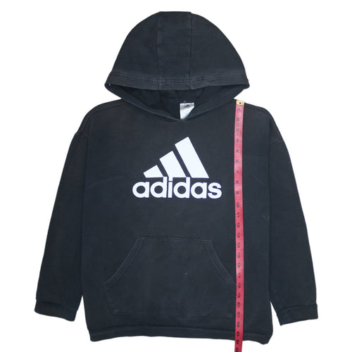 Adidas Womens Black Pullover Hoodie Size M Logo Print Casual