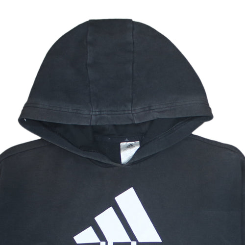 Adidas Womens Black Pullover Hoodie Size M Logo Print Casual