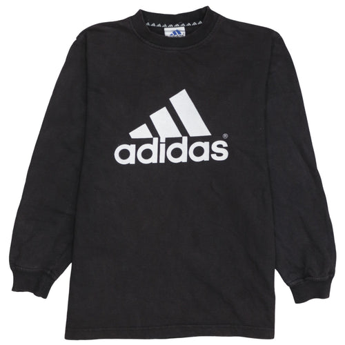 Adidas Boys Black 2XL Pullover Sweatshirt with Large Logo