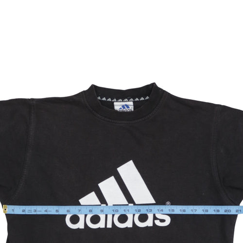 Adidas Boys Black 2XL Pullover Sweatshirt with Large Logo