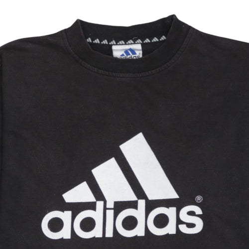 Adidas Boys Black 2XL Pullover Sweatshirt with Large Logo