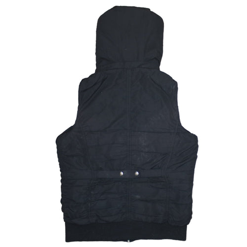 Champion Men's Black Hooded Padded Waistcoat Bodywarmer M