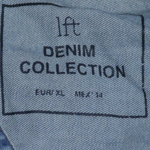 LFT Women Blue Denim Basic Jacket Size 14 Classic Casual Style
