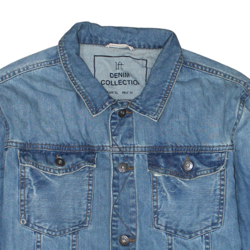 LFT Women Blue Denim Basic Jacket Size 14 Classic Casual Style