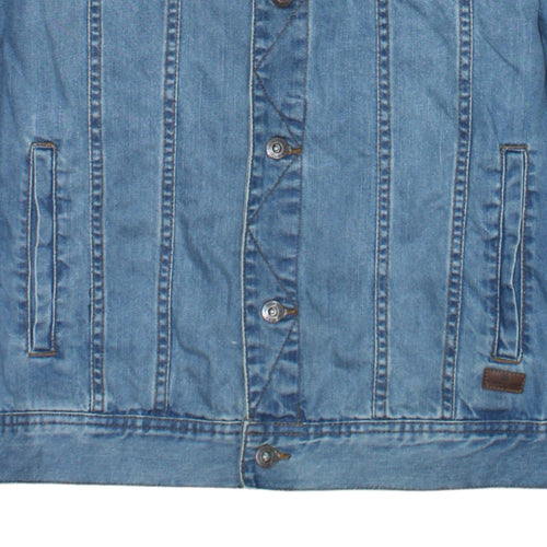 LFT Women Blue Denim Basic Jacket Size 14 Classic Casual Style