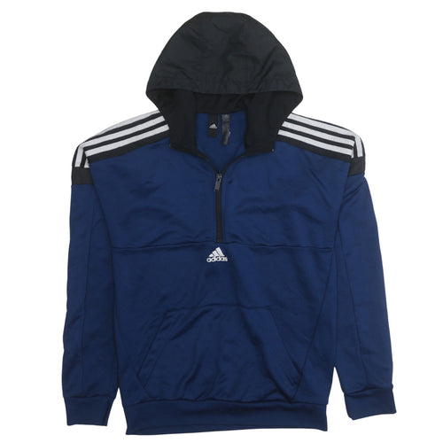 Adidas Men's Blue 1/2 Zip Hooded Sweatshirt Size M