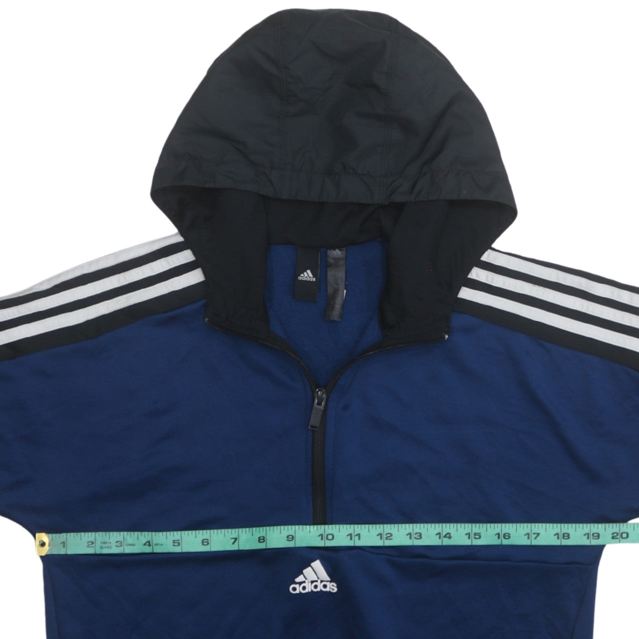 Adidas Men's Blue 1/2 Zip Hooded Sweatshirt Size M