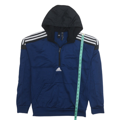 Adidas Men's Blue 1/2 Zip Hooded Sweatshirt Size M