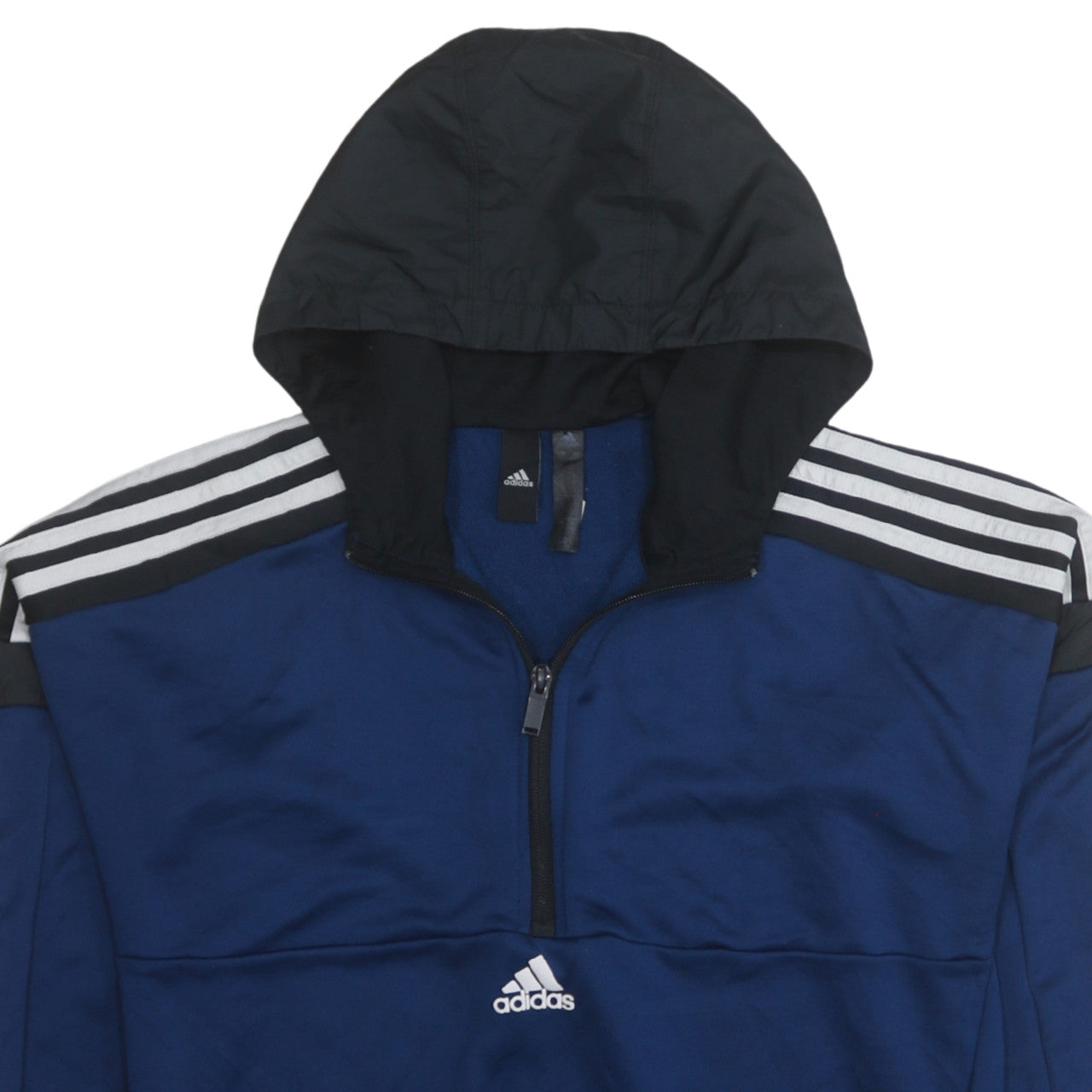 Adidas Men's Blue 1/2 Zip Hooded Sweatshirt Size M