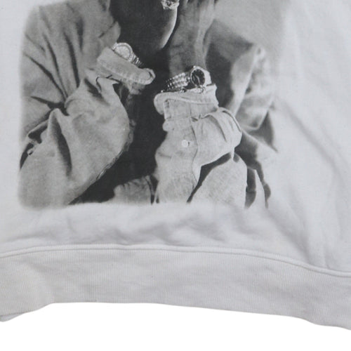 2Pac Womens White Pullover Hoodie Size S Graphic Print Hip Hop Style
