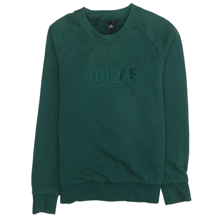 Adidas Women's Green Crew Neck Pullover Sweatshirt UK 8-10 S