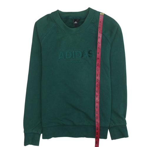 Adidas Women's Green Crew Neck Pullover Sweatshirt UK 8-10 S