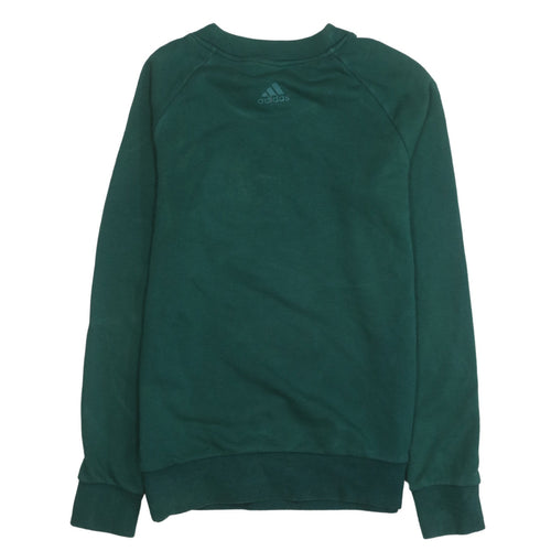 Adidas Women's Green Crew Neck Pullover Sweatshirt UK 8-10 S