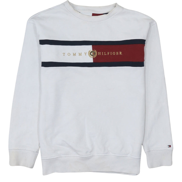 Tommy Hilfiger Boys White Colourblock Logo Sweatshirt Size 152 Pullover