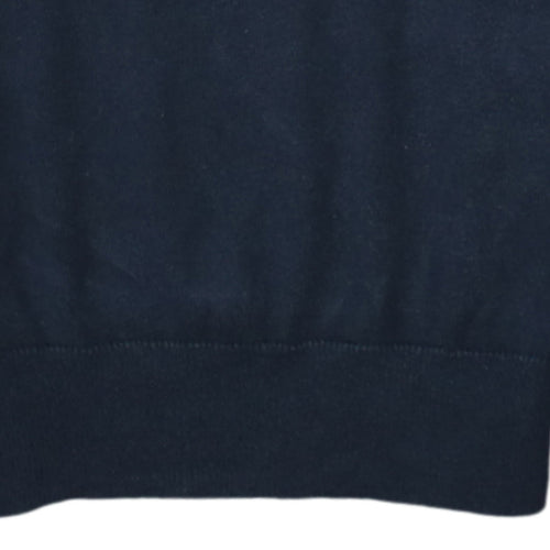 Fred Perry Men's Navy Blue V-Neck Cotton Jumper XS
