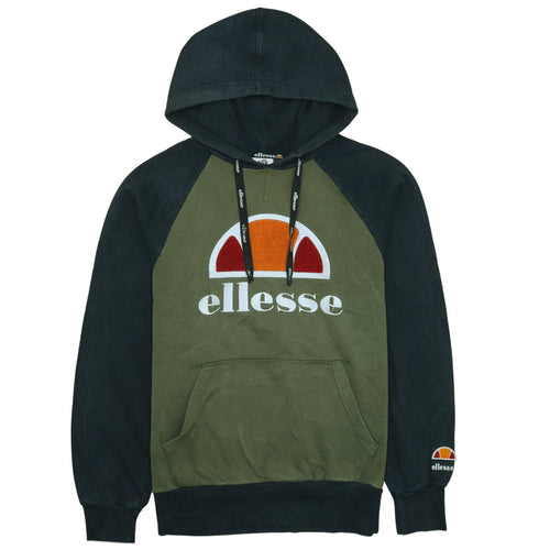 Ellesse Mens Green Pullover Hoodie Small Logo Sportswear