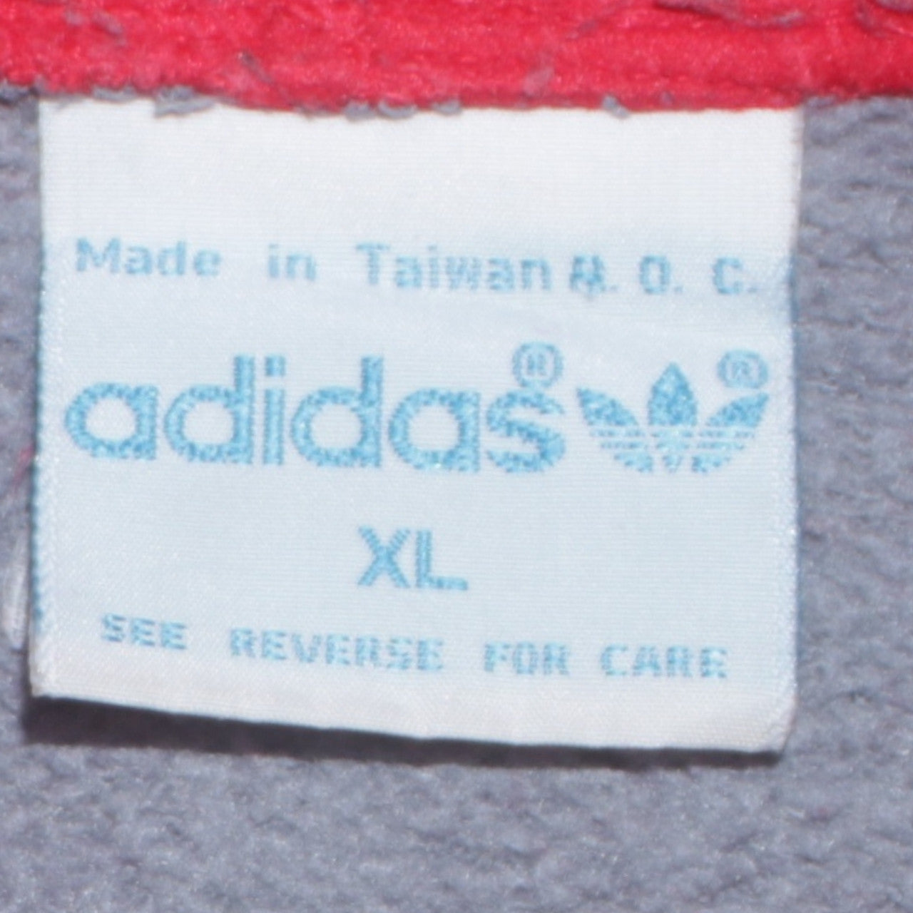 adidas Mens Red Grey XL 1/2 Zip Hoodie Retro Sportswear
