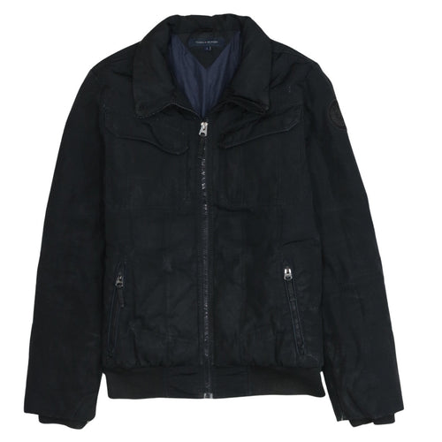 Tommy Hilfiger Men's Black Bomber Jacket S Classic Full Zip Cotton Blend
