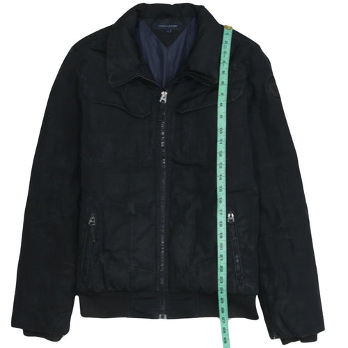 Tommy Hilfiger Men's Black Bomber Jacket S Classic Full Zip Cotton Blend