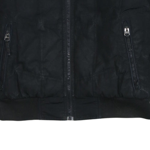 Tommy Hilfiger Men's Black Bomber Jacket S Classic Full Zip Cotton Blend