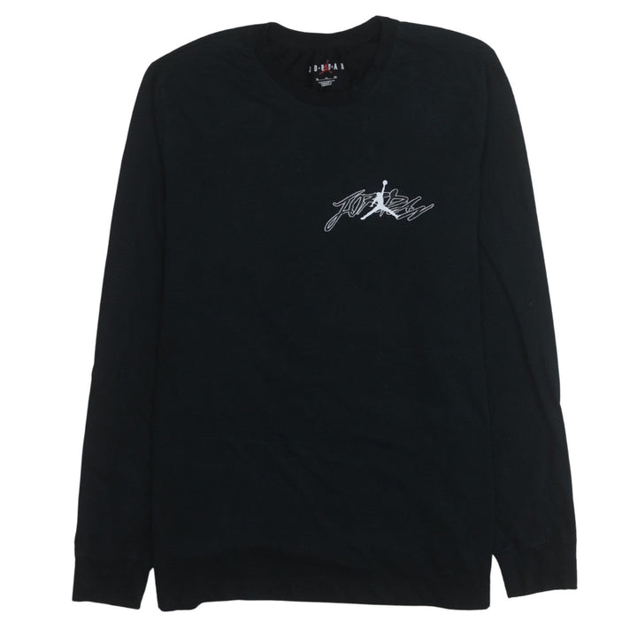 Jordan Mens Black Long Sleeve Crew Neck T-Shirt XL Graphic Print