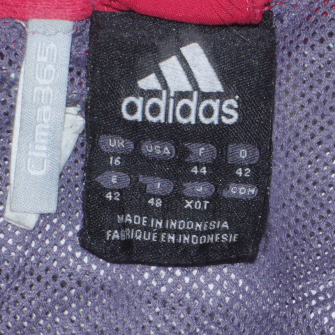 Adidas Women's Red Windbreaker Jacket Size 16 Reflective Sport Style
