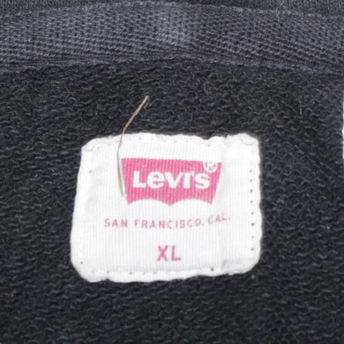 Levi's Men's Black Pullover Hoodie XL Graphic Logo Cotton Casual