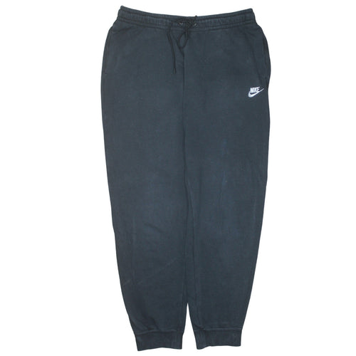 Nike Men's Black XL Fleece Sweatpants with Logo and Drawstring Waist
