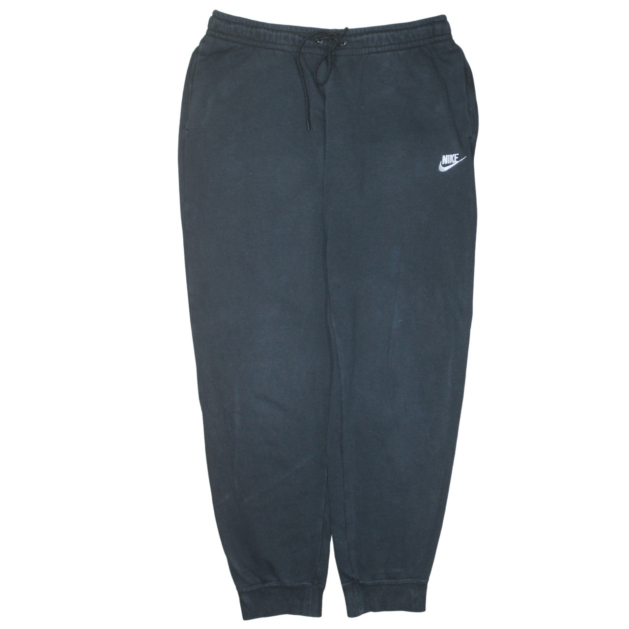 Nike Men's Black XL Fleece Sweatpants with Logo and Drawstring Waist