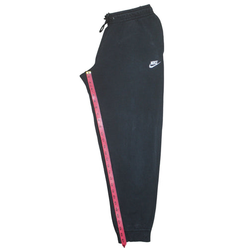 Nike Men's Black XL Fleece Sweatpants with Logo and Drawstring Waist