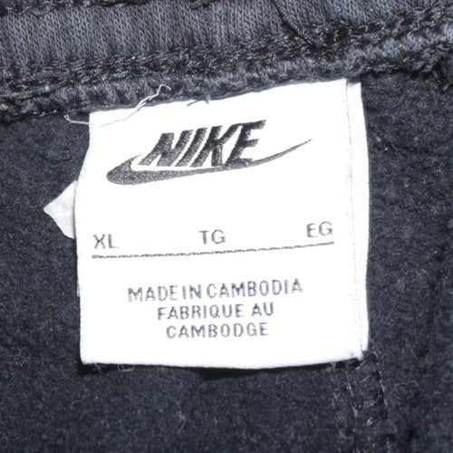 Nike Men's Black XL Fleece Sweatpants with Logo and Drawstring Waist