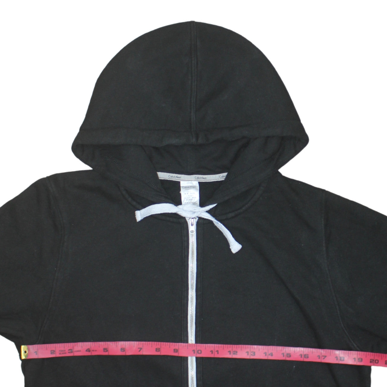 Calvin Klein Womens Black Hooded Zip Pyjama Top L