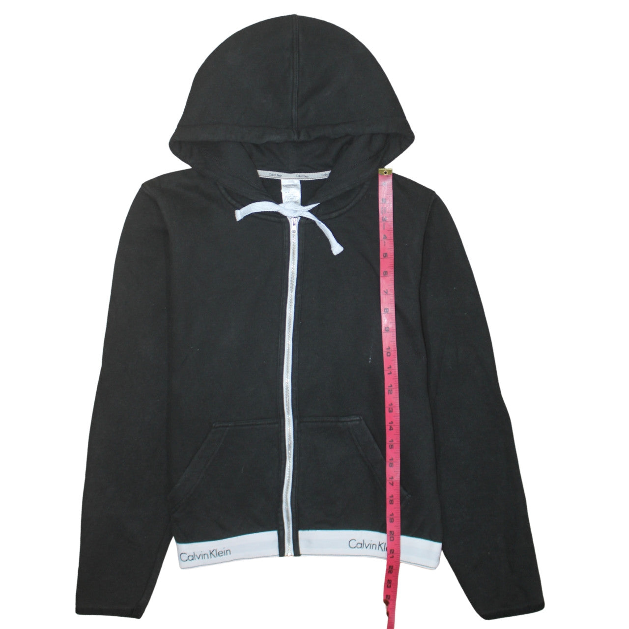 Calvin Klein Womens Black Hooded Zip Pyjama Top L